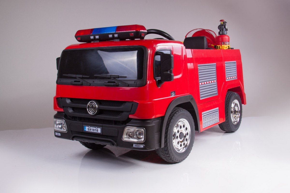 Masinuta electrica pentru copii de POMPIERI (1818) Rosu - Autokids.ro - poza 1