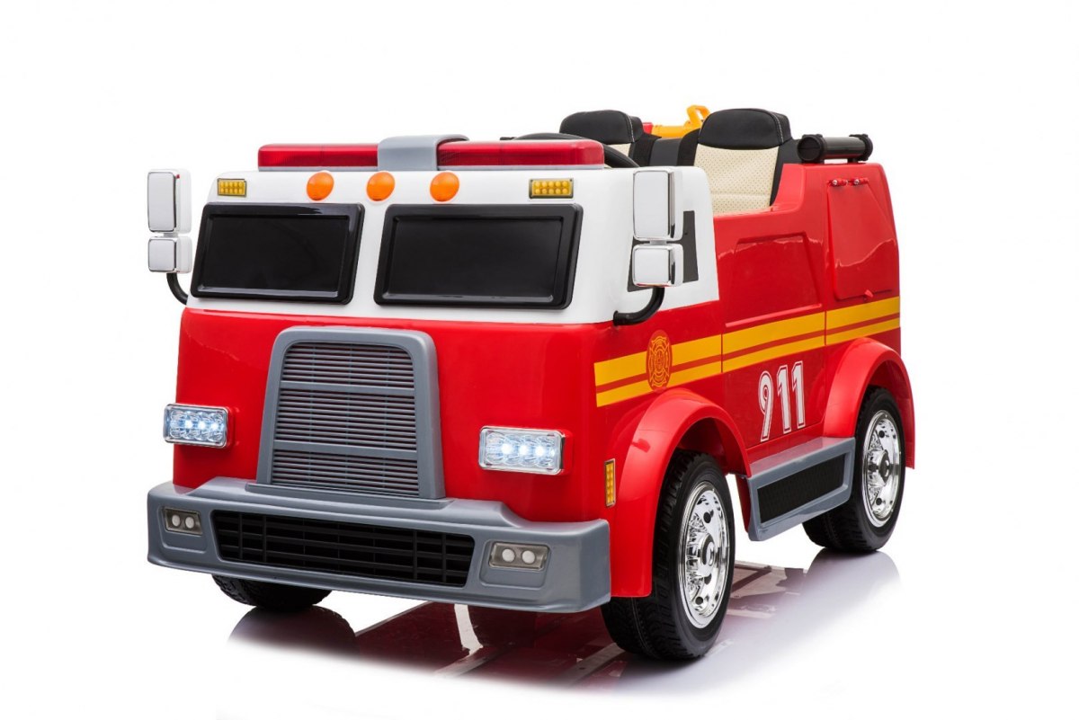 Masinuta electrica pentru copii de POMPIERI cu 2 locuri (911) Rosu - Autokids.ro - poza 1