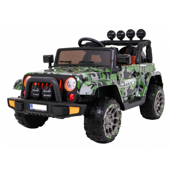 Masinuta electrica pentru copii FULL TIME 4WD (7588) 4x4 Military - Autokids.ro - poza 1