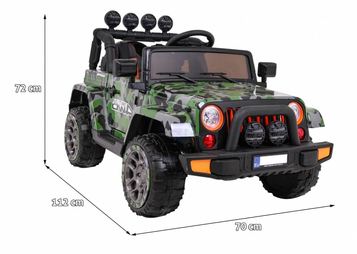 Masinuta electrica pentru copii FULL TIME 4WD (7588) 4x4 Military - Autokids.ro - poza 4