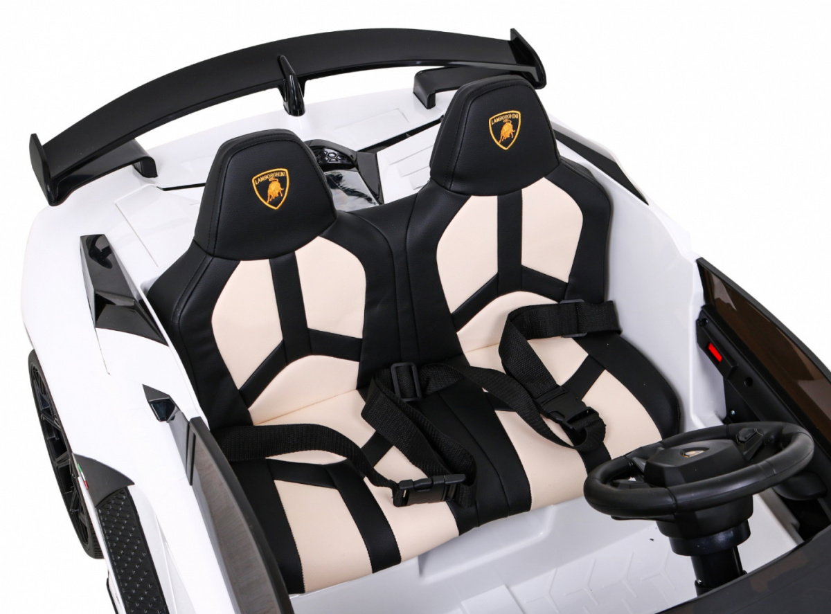 Masinuta electrica pentru copii Lamborghini Aventador SVJ Roadster 24V 500W Drift cu 2 locuri viteza maxima 13km/h (2028-drift) Alb - Autokids.ro - poza 5