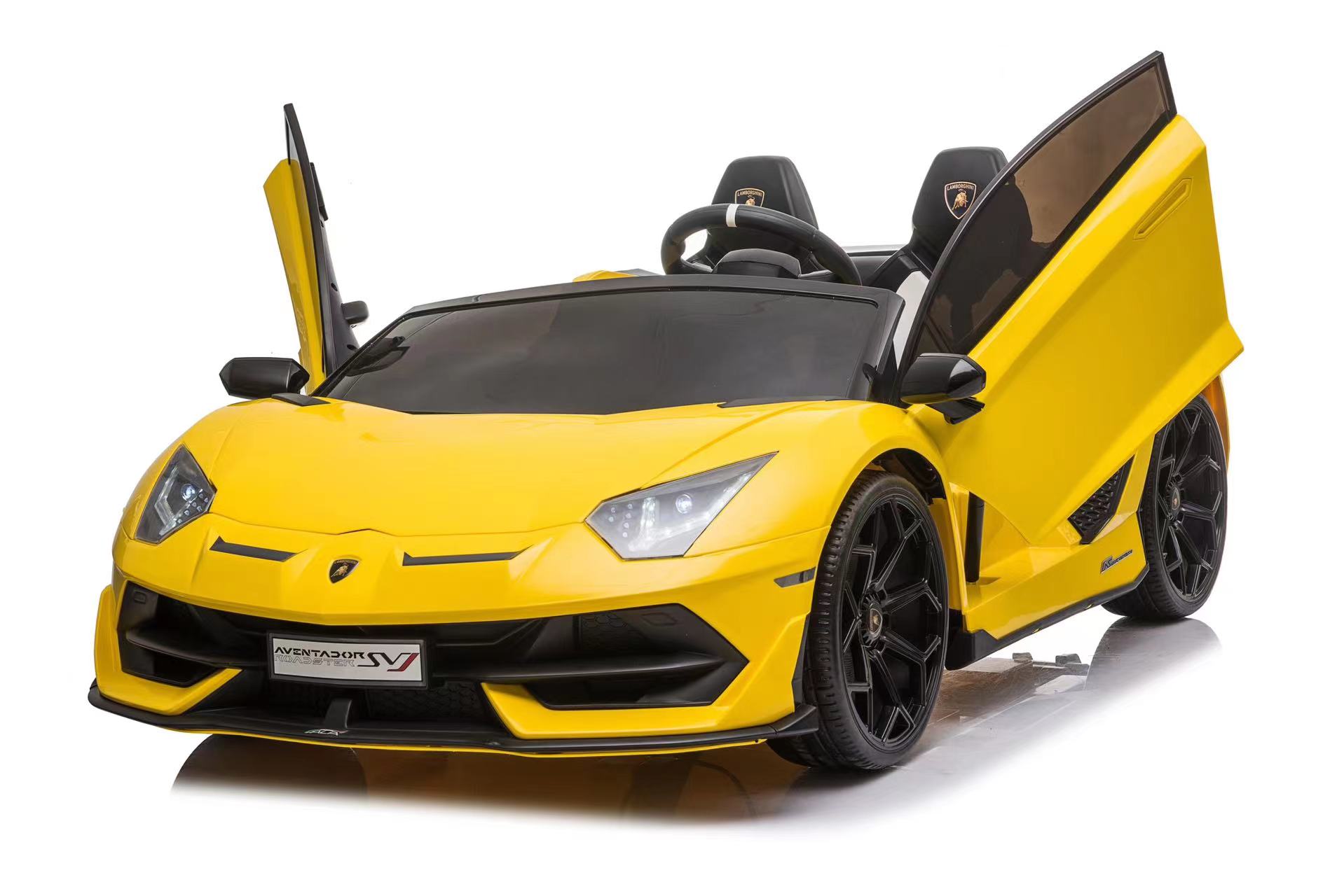 Masinuta electrica pentru copii Lamborghini Aventador SVJ Roadster 24V Drift cu 2 locuri (2028-drift) Galben - Autokids.ro - poza 3