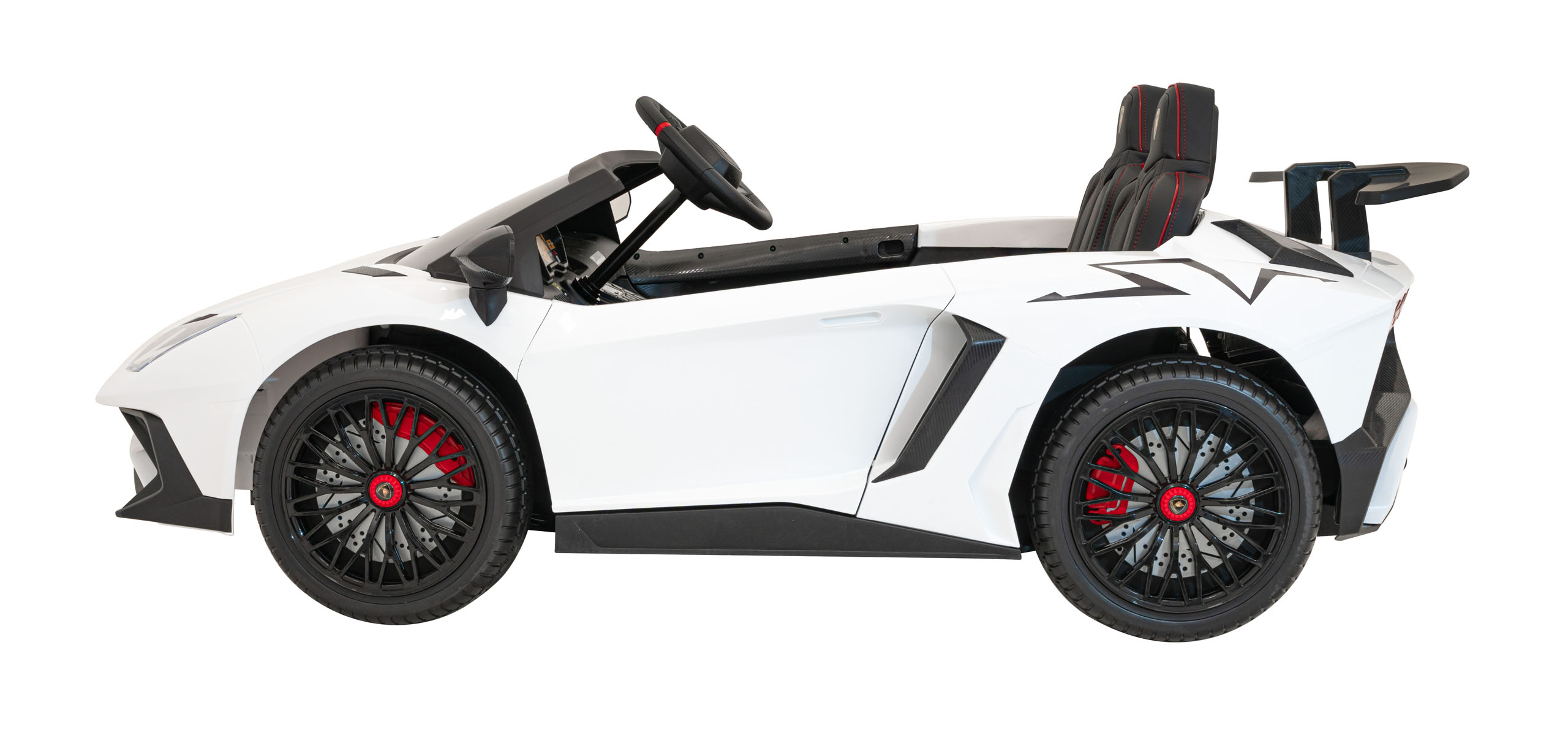 Masinuta electrica pentru copii mari Lamborghini Aventador SV, 2 locuri cu sarcina pana la 100kg si viteza max 15km/h (8803) Alb - Autokids.ro - poza 4