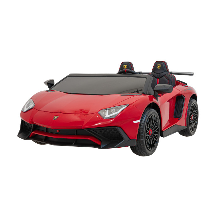 Masinuta electrica pentru copii mari Lamborghini Aventador SV, 2 locuri cu sarcina pana la 100kg si viteza max 15km/h (8803) Rosu - Autokids.ro - poza 1