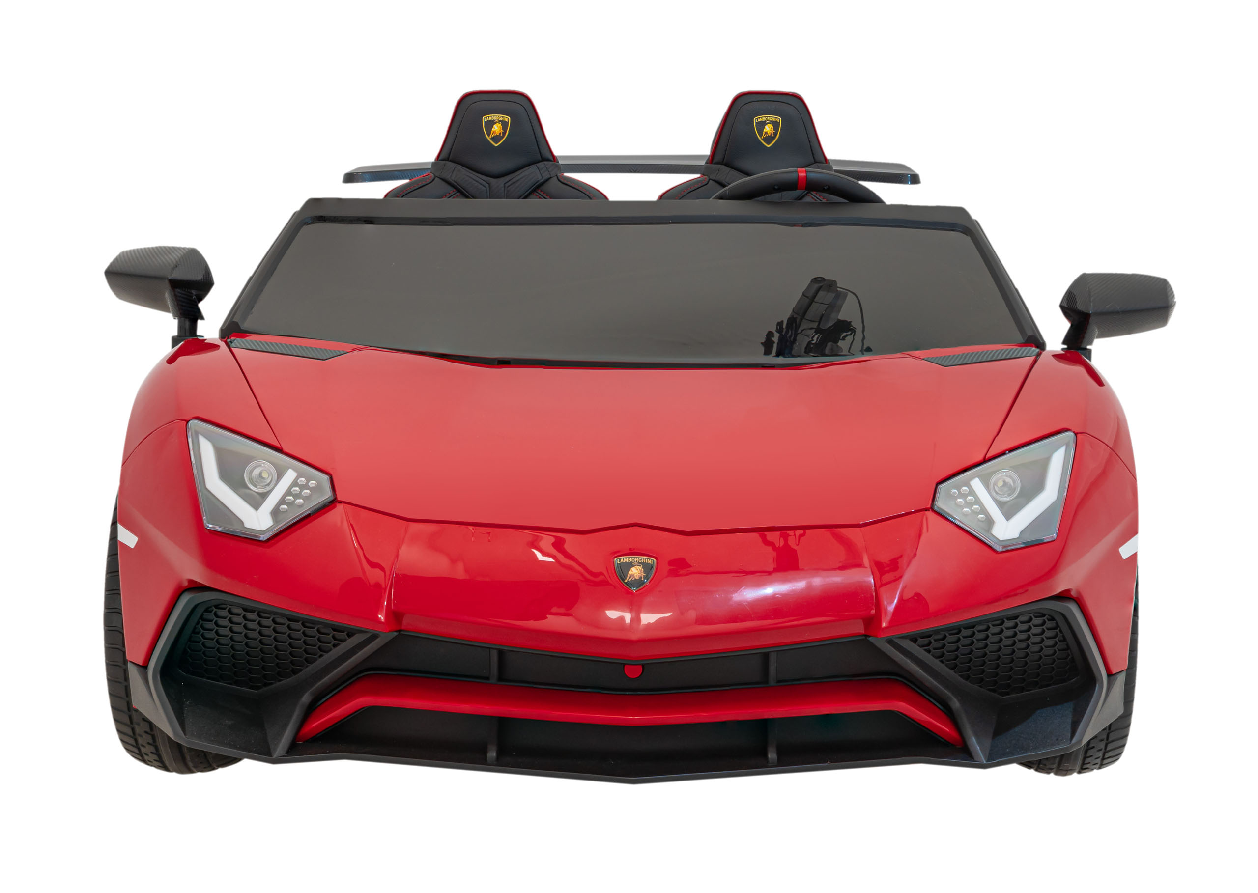 Masinuta electrica pentru copii mari Lamborghini Aventador SV, 2 locuri cu sarcina pana la 100kg si viteza max 15km/h (8803) Rosu - Autokids.ro - poza 2