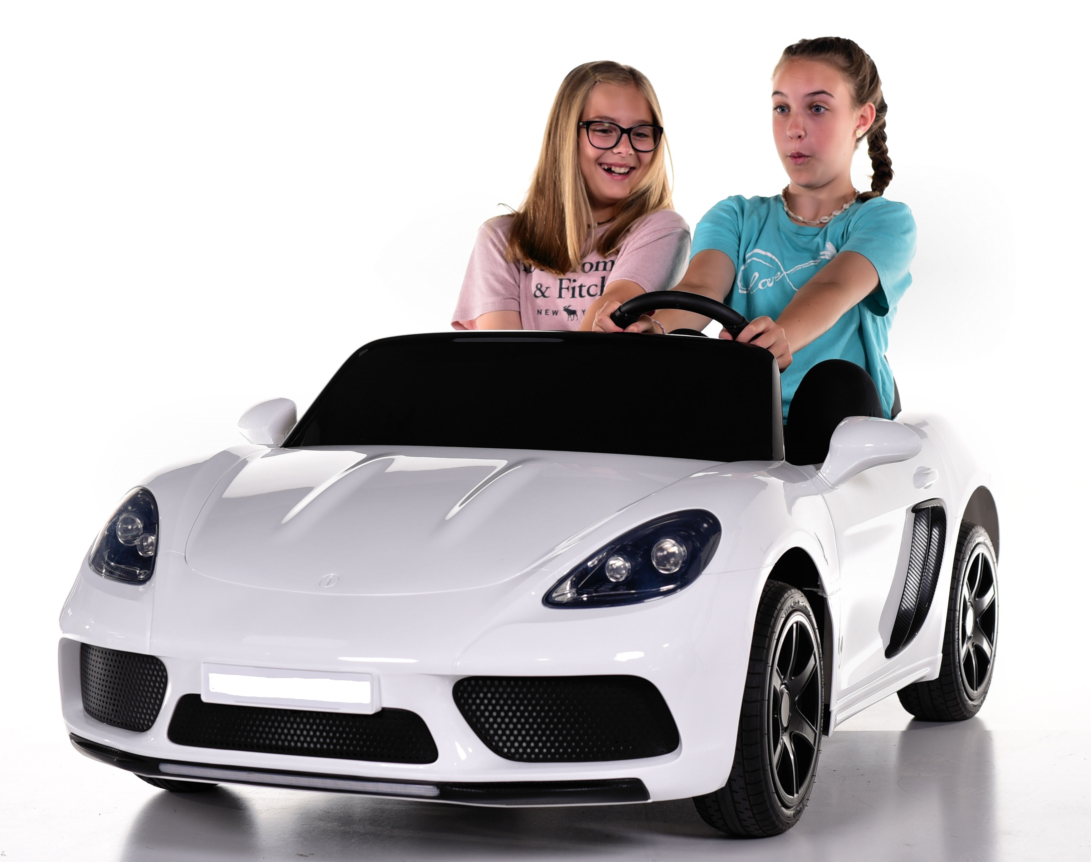 Masinuta electrica pentru copii mari 'PERFECTA', 2 locuri cu sarcina pana la 100kg si viteza max 15km/h (A021) Alb - Autokids.ro - poza 2