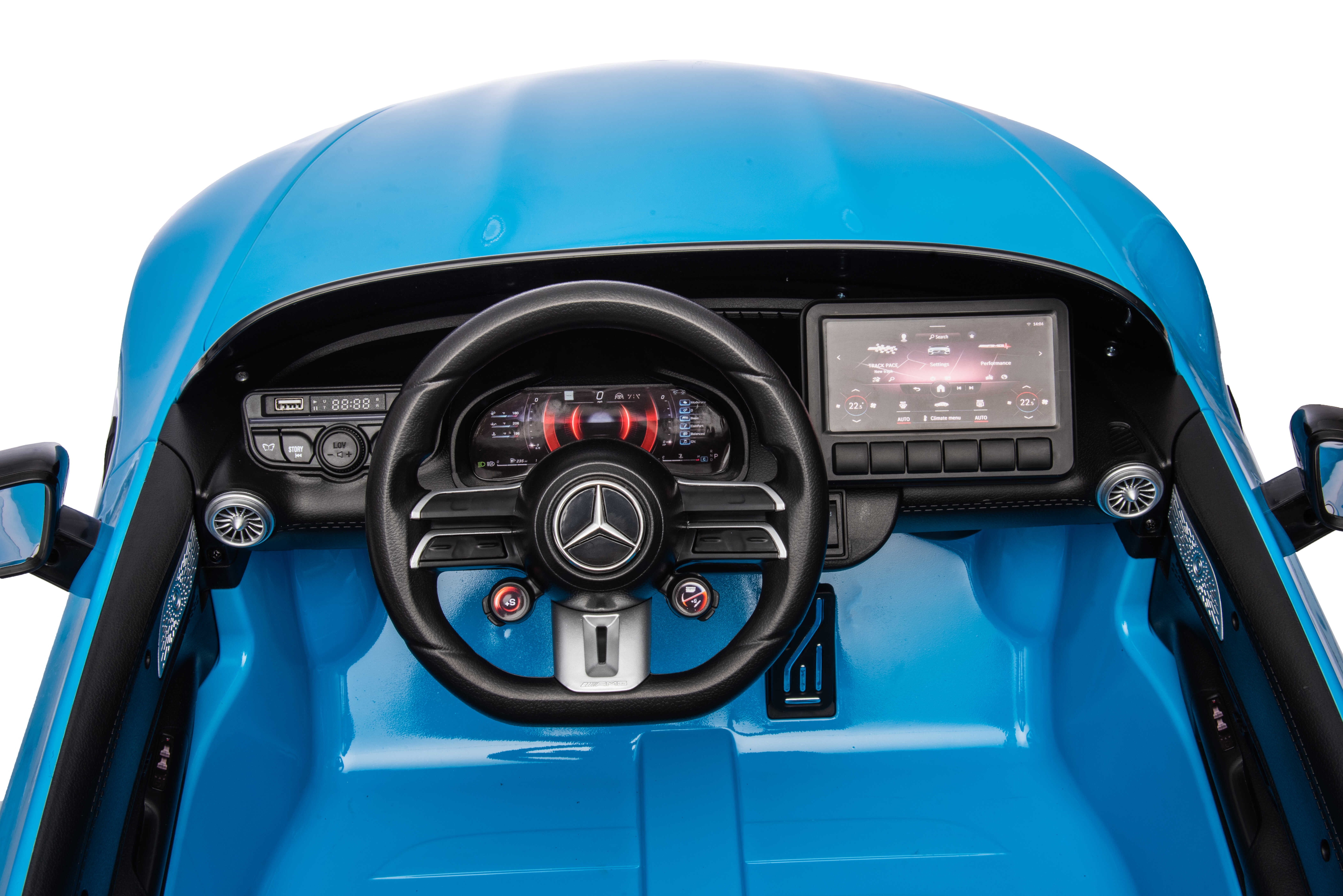 Masinuta electrica pentru copii Mercedes Benz AMG SL63 4x4 12V 200W (SL63) Albastru metalizat - Autokids.ro - poza 4