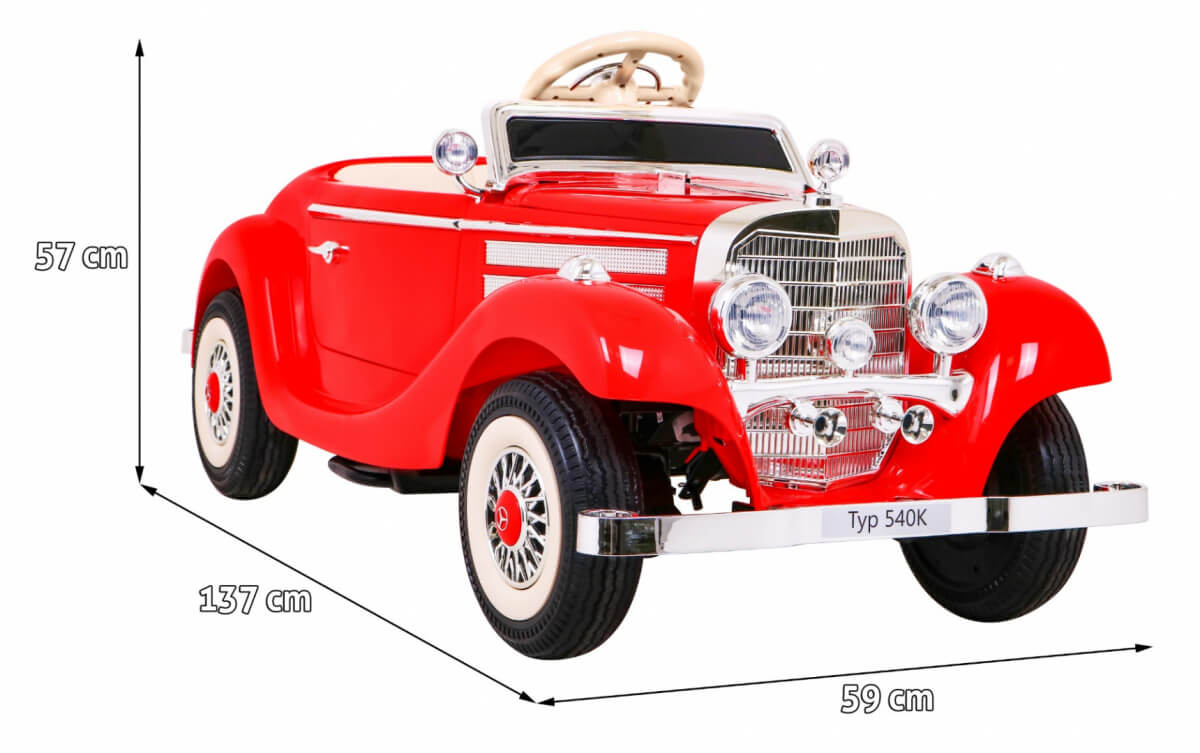 Masinuta electrica pentru copii Mercedes Retro TYP 540K 4x4 (A200) Rosu - Autokids.ro - poza 3