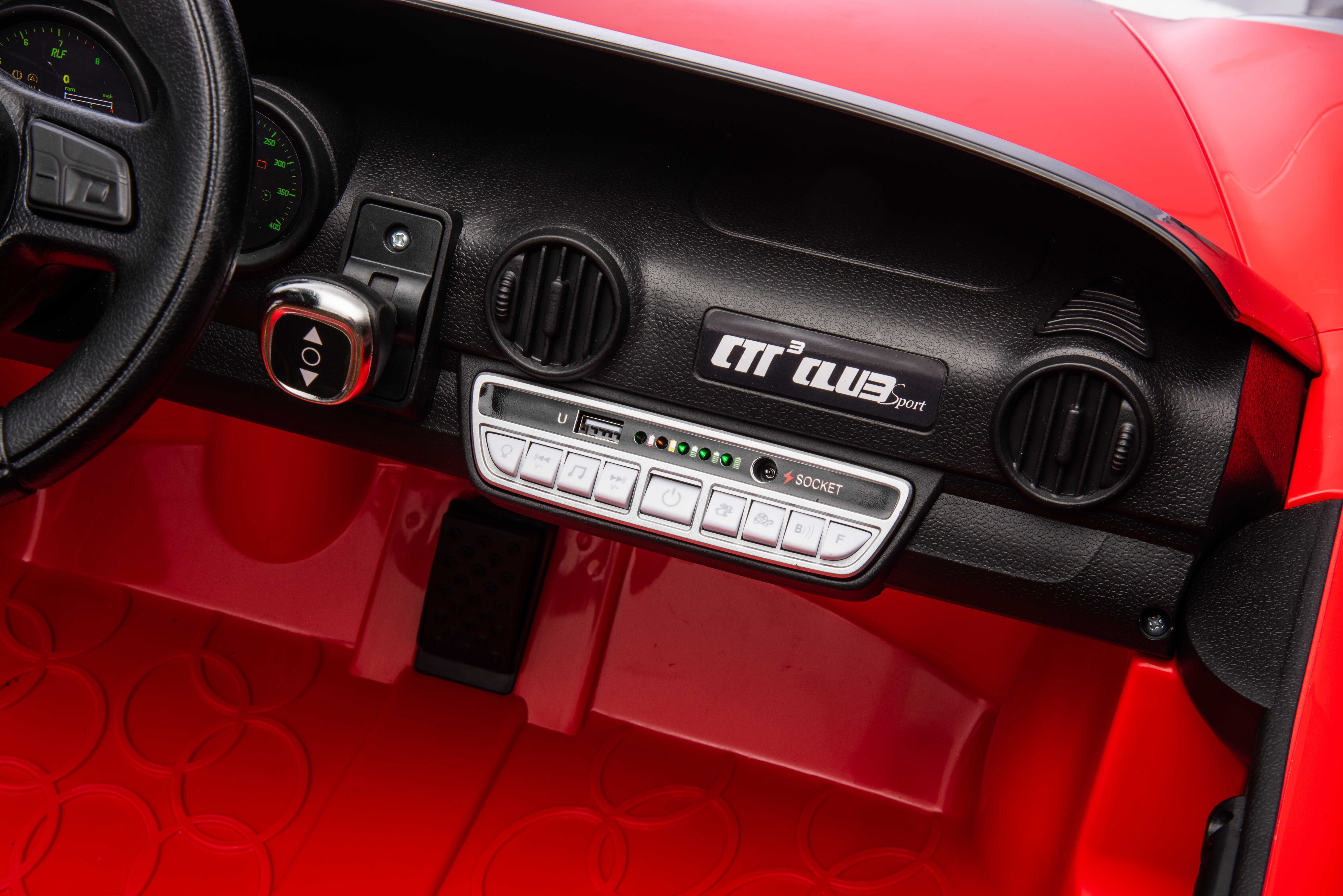 Masinuta electrica pentru copii PORSCHE RUF CTR cu 2 locuri, 24Volti, 4x4 (S322) Visiniu metalizat - Autokids.ro - poza 4