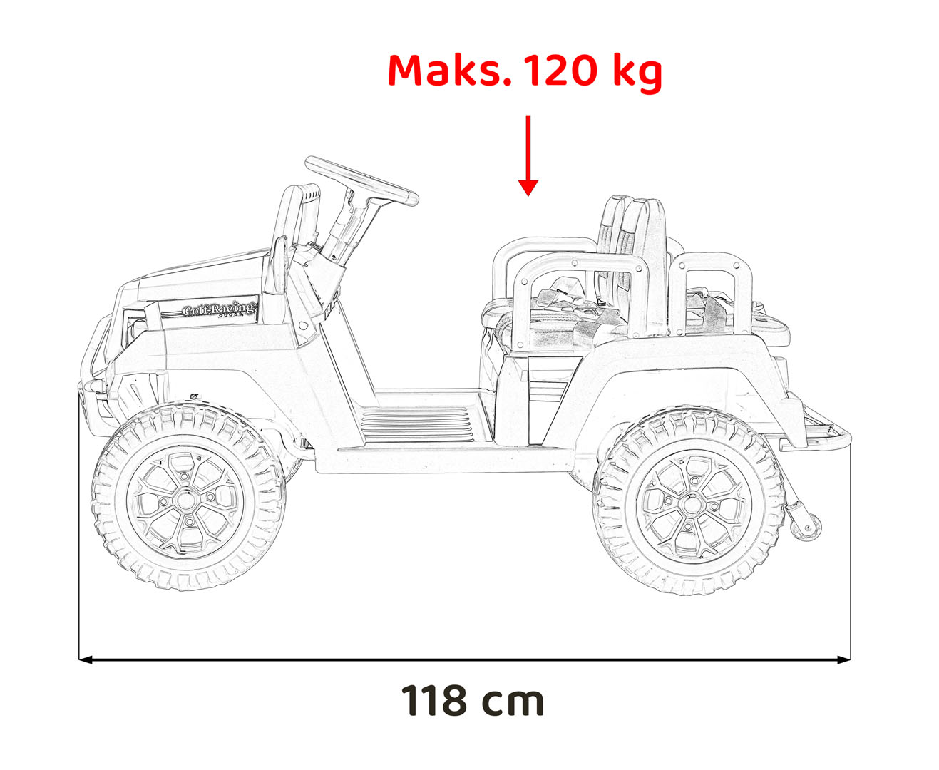Masinuta electrica pentru copii UTV Champion 4 locuri 24V 400W (650) Alb - Autokids.ro - poza 3