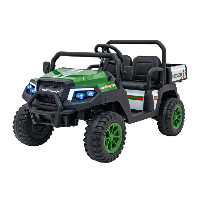 Masinuta electrica pentru copii UTV Champion cu 2 locuri si basculanta 24V 400W (650D) Verde - Autokids.ro - poza 1
