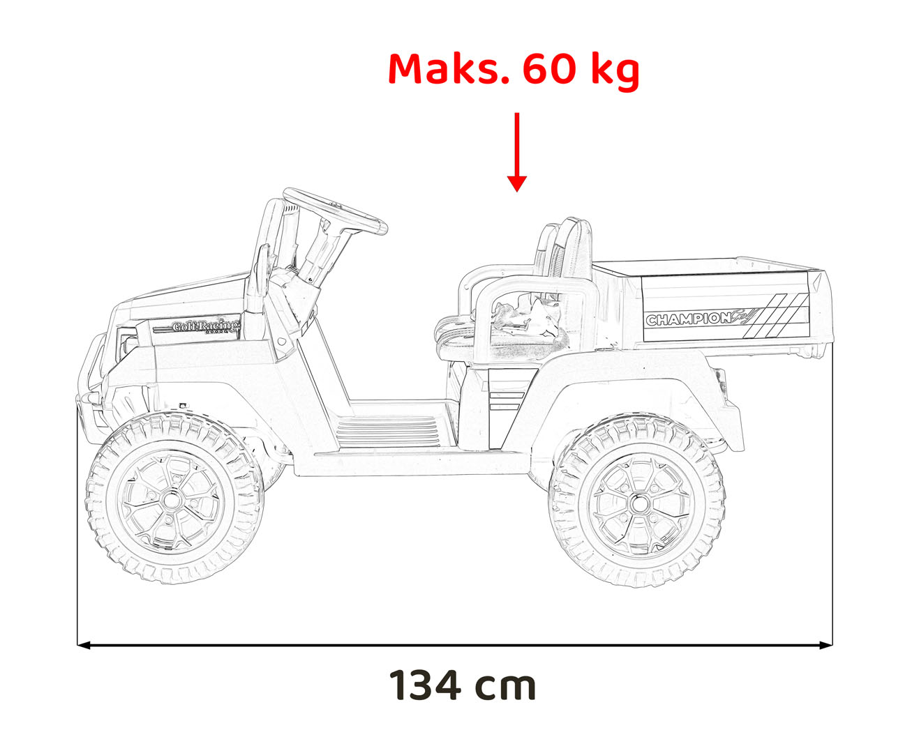 Masinuta electrica pentru copii UTV Champion cu 2 locuri si basculanta 24V 400W (650D) Verde - Autokids.ro - poza 5