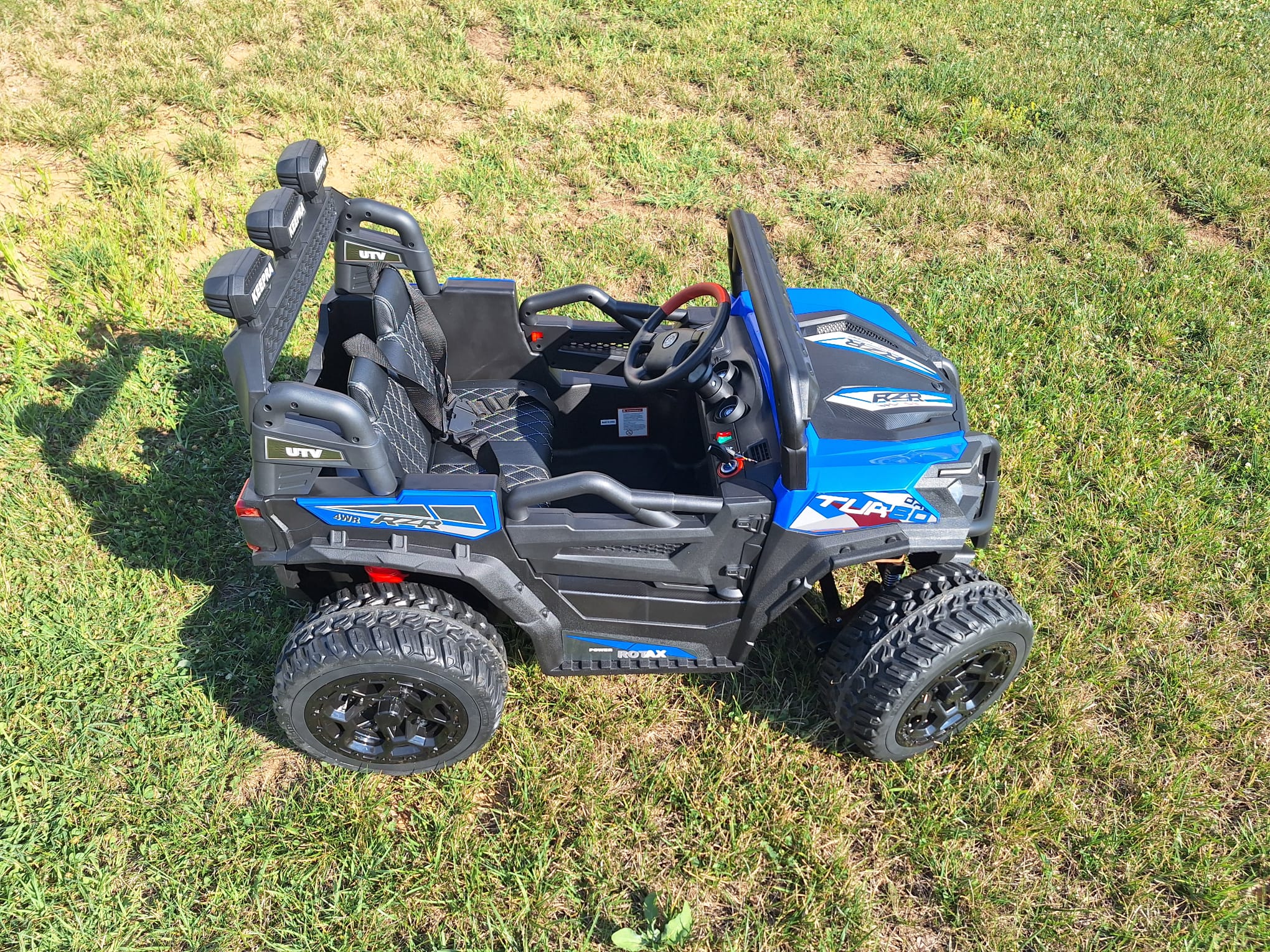 Masinuta electrica pentru copii UTV TURBO RZR LUX 4x4 12V 120W (HC301) Albastru - Autokids.ro - poza 3