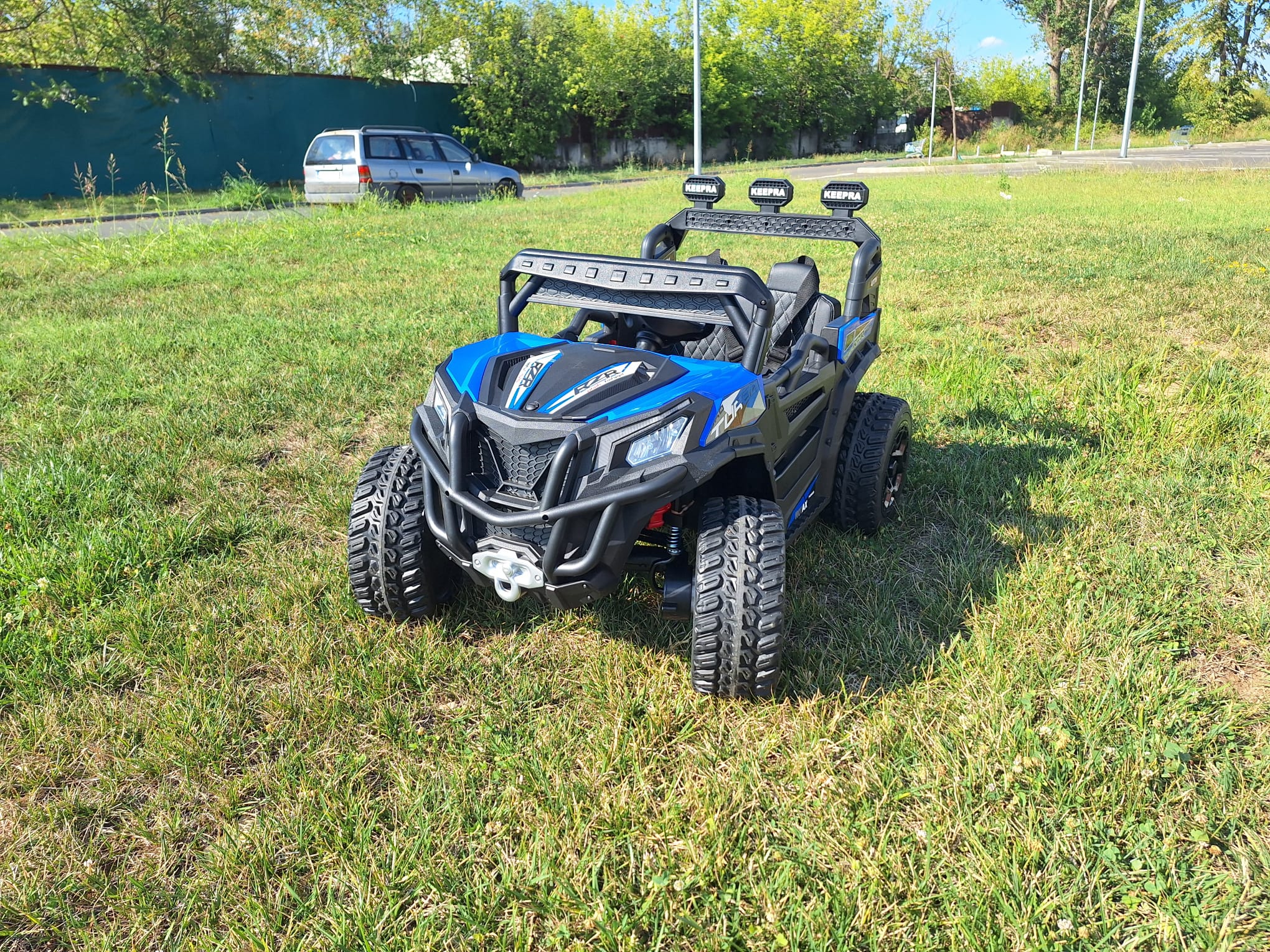 Masinuta electrica pentru copii UTV TURBO RZR LUX 4x4 12V 120W (HC301) Albastru - Autokids.ro - poza 5