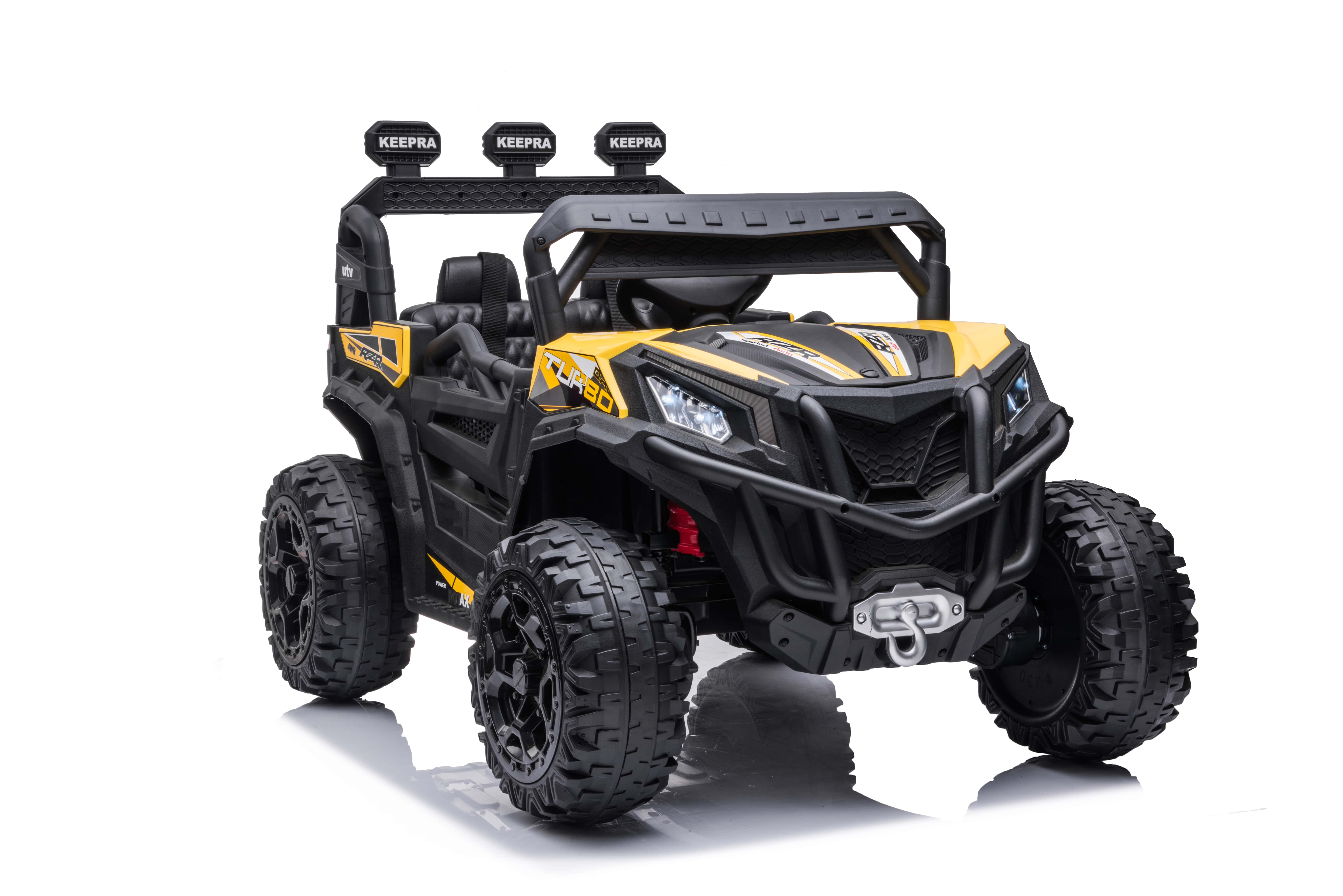 Masinuta electrica pentru copii UTV TURBO RZR LUX 4x4 12V 120W (HC301) Galben - Autokids.ro - poza 2