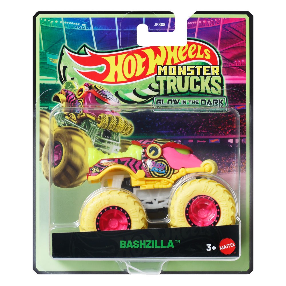 Masinuta fosforescenta Hot Wheels Monster Trucks scara 1:64, diverse modele - poza 1