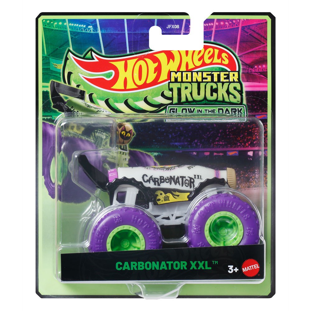 Masinuta fosforescenta Hot Wheels Monster Trucks scara 1:64, diverse modele - poza 2