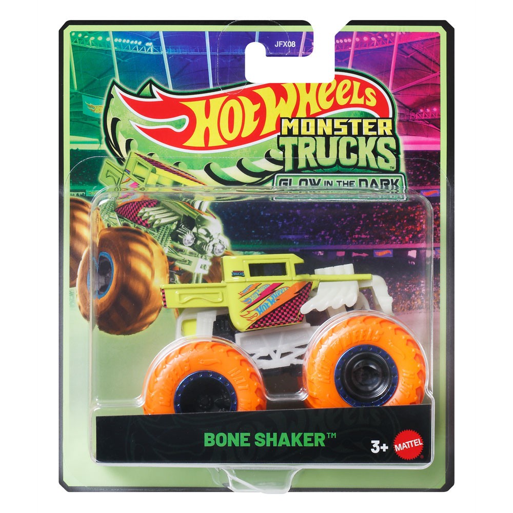 Masinuta fosforescenta Hot Wheels Monster Trucks scara 1:64, diverse modele - poza 4