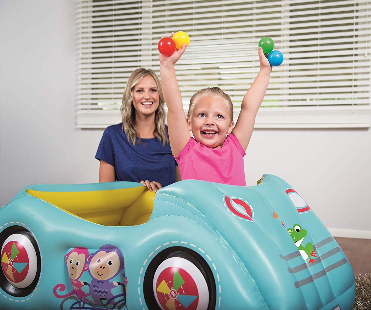 Masinuta gonflabila cu bile Bestway Fisher Price - poza 4