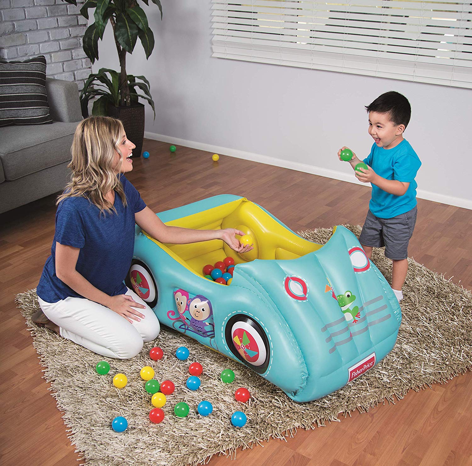 Masinuta gonflabila cu bile Bestway Fisher Price - poza 5