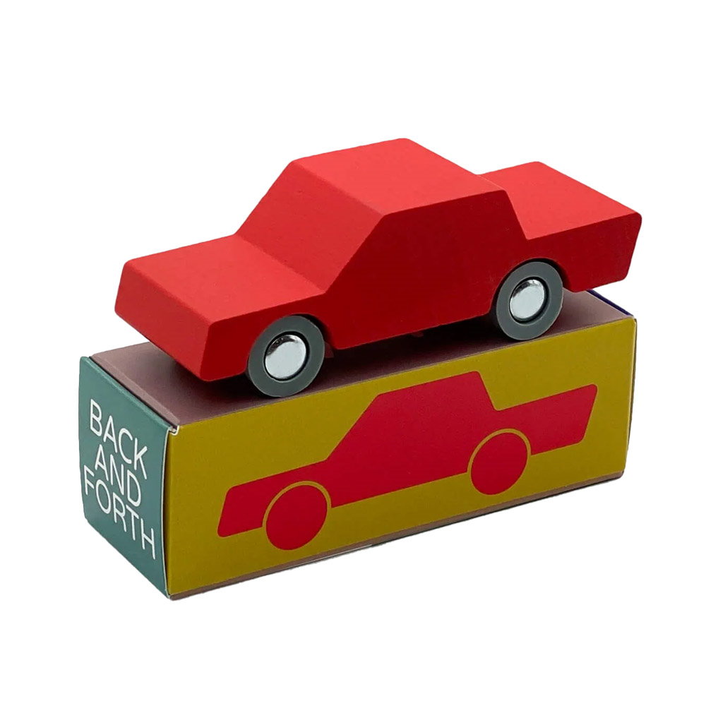 Masinuta handmade din lemn, Waytoplay, rosu rosu