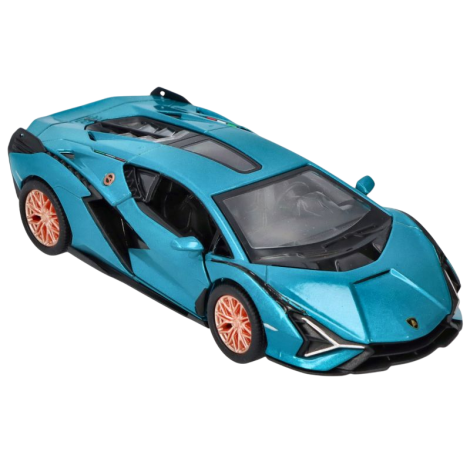 Masinuta Lamborghini Sián, die-cast, scara 1 la 40, lungime 12.5 cm, albastru - poza 1