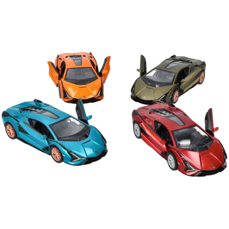 Masinuta Lamborghini Sián, die-cast, scara 1 la 40, lungime 12.5 cm, albastru - poza 2