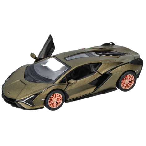 Masinuta Lamborghini Sián, die-cast, scara 1 la 40, lungime 12.5 cm, verde masliniu - poza 1