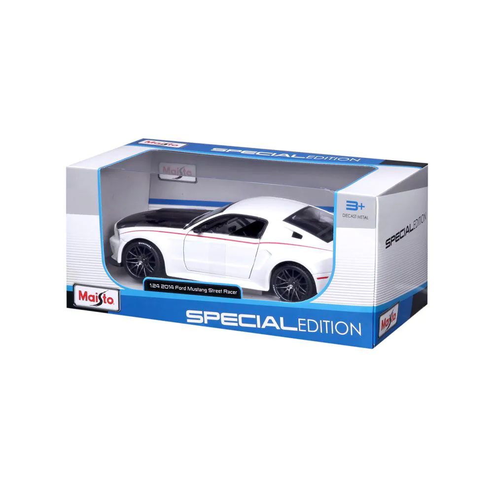 Masinuta Maisto Special Edition 2014 Ford Mustang Street Racer 1:24 Alb - poza 3