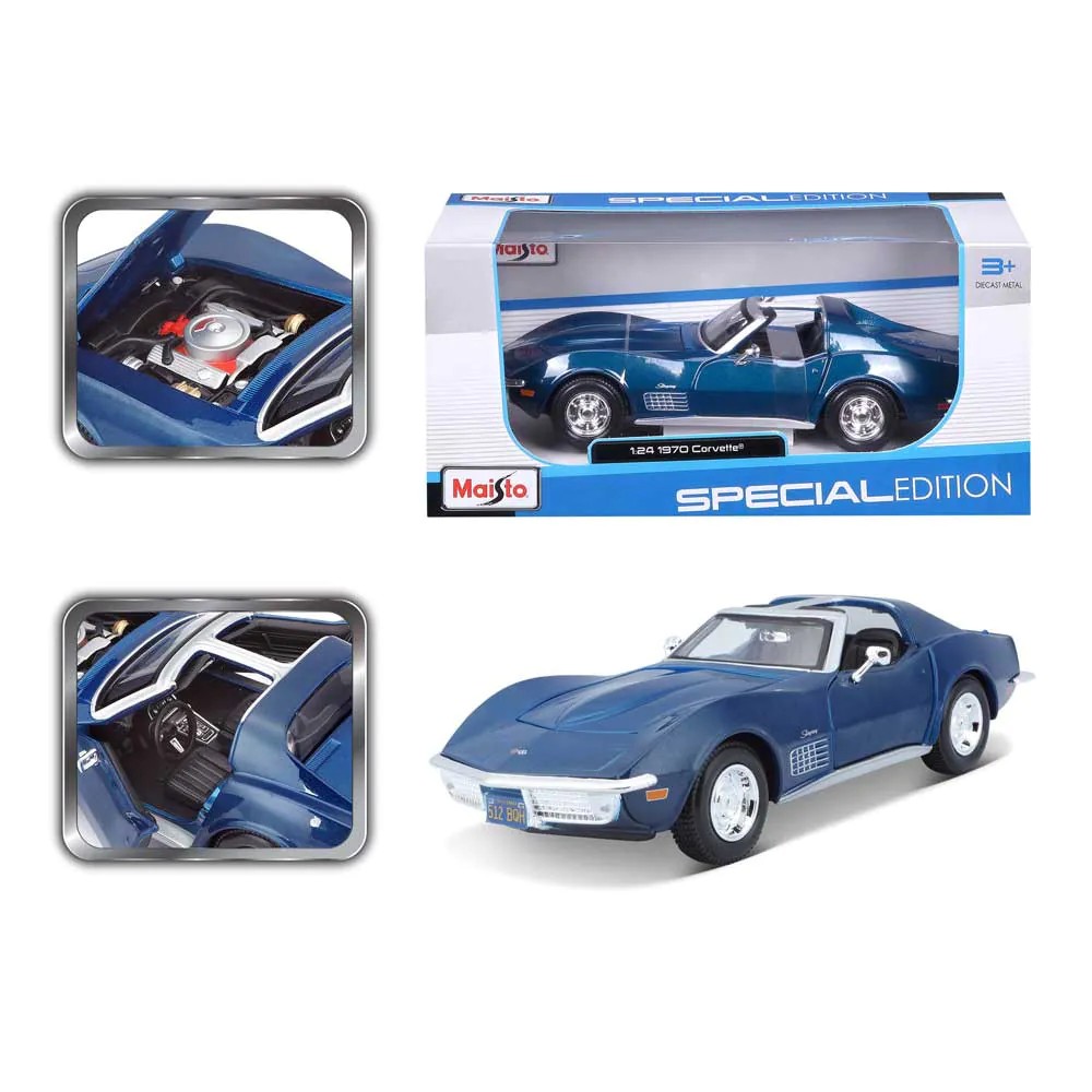 Masinuta Maisto Special Edition Chevrolet Corvette 1970 1:24 Blue - poza 2