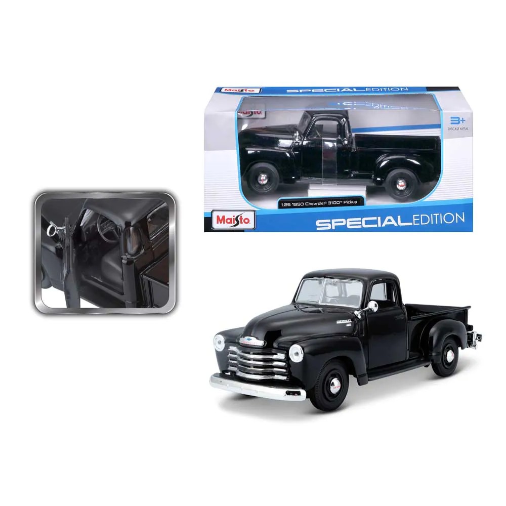 Masinuta Maisto Special Edition Chevrolet Pickup 3100 1950 1:24 Negru - poza 3