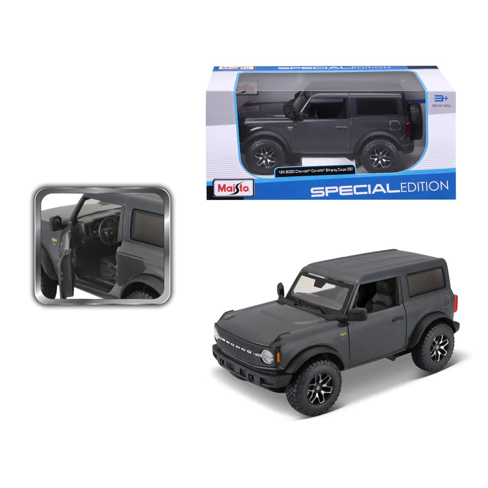 Masinuta Maisto Special Edition Jeep 2021 Ford Bronco 1:24 Gri - poza 2