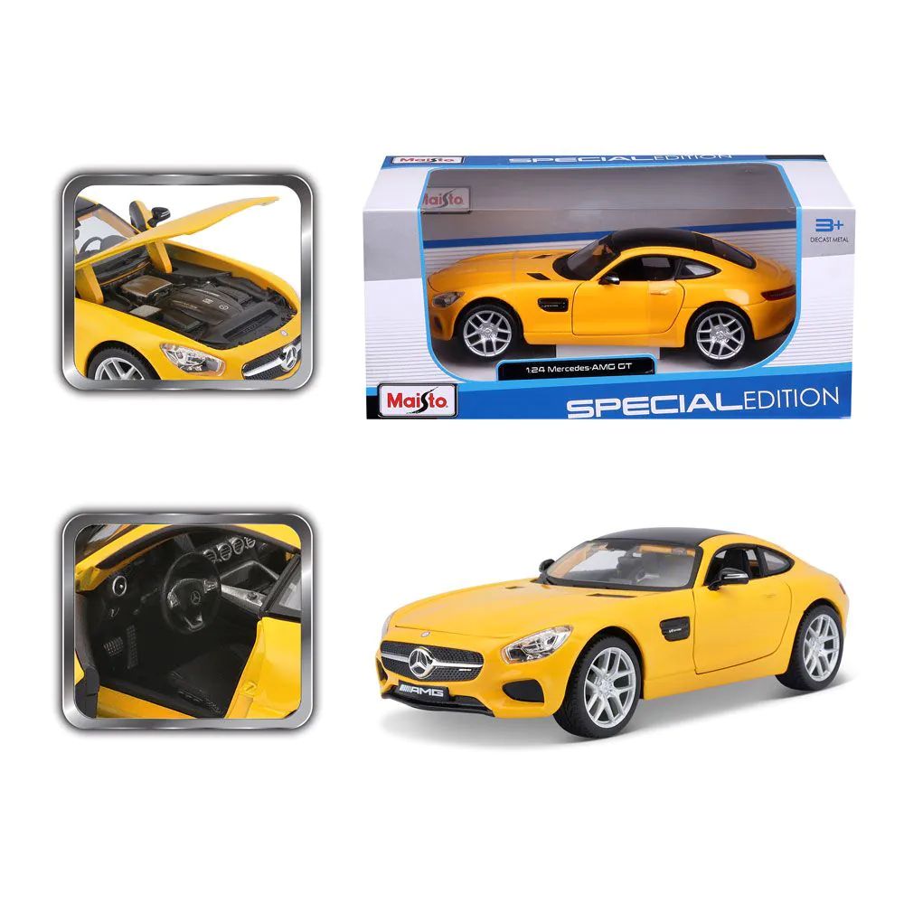 Masinuta Maisto Special Edition Mercedes Benz AMG GT Galben 1:24 - poza 2