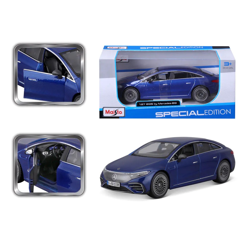 Masinuta Maisto Special Edition Mercedes-Benz EQS 2022 1:24 Albastru - poza 2