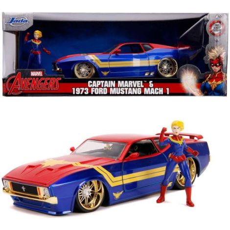 Masinuta Metalica Captain Marvel 1973 Ford Mustang Mach 1 Scara 1 La 24 - poza 1