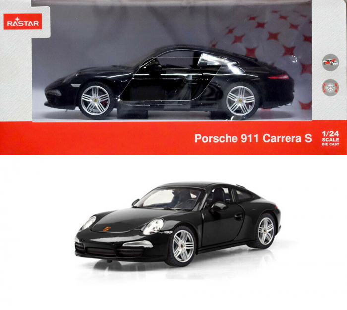 Masinuta Metalica Porsche 911 Negru, Scara 1:24