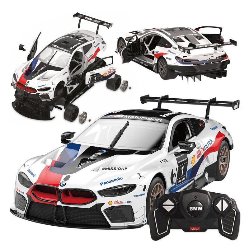 Masinuta Rastar, RC Assembly BMW M8 GTE, 1:18, 8 ani +