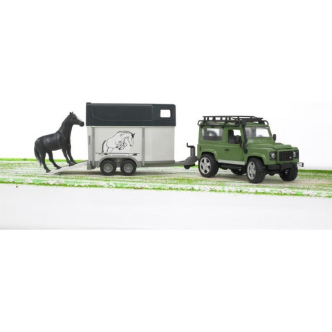 Masinuta SUV Land Rover cu remorca pentru cai Bruder 02592 - poza 2