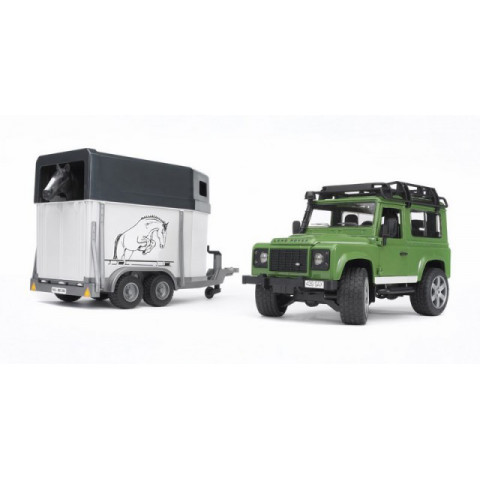 Masinuta SUV Land Rover cu remorca pentru cai Bruder 02592 - poza 3