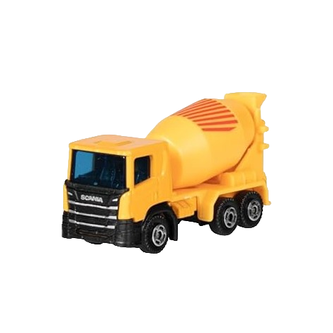 Masinuta utilitara die-cast, scara 1:102, 7.5 cm lungime, camion betoniera