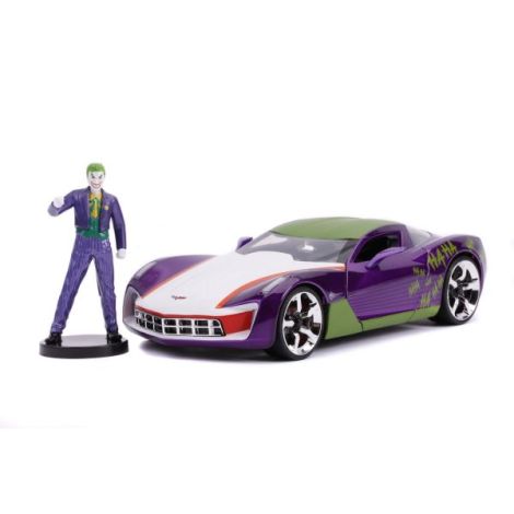 Masinute Metalica Chevy Corvette Stingray 2009 Si Figurina Joker Scara 1:24 - poza 1