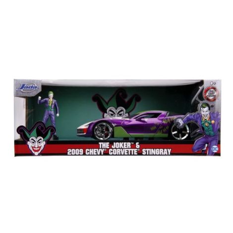 Masinute Metalica Chevy Corvette Stingray 2009 Si Figurina Joker Scara 1:24 - poza 2