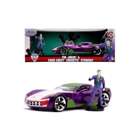 Masinute Metalica Chevy Corvette Stingray 2009 Si Figurina Joker Scara 1:24 - poza 3