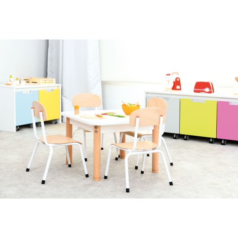 Masuta patrata 60x60 cm, inaltime ajustabila 40-58 cm, recoamnda pentru gradinite si locuri de joaca - poza 4