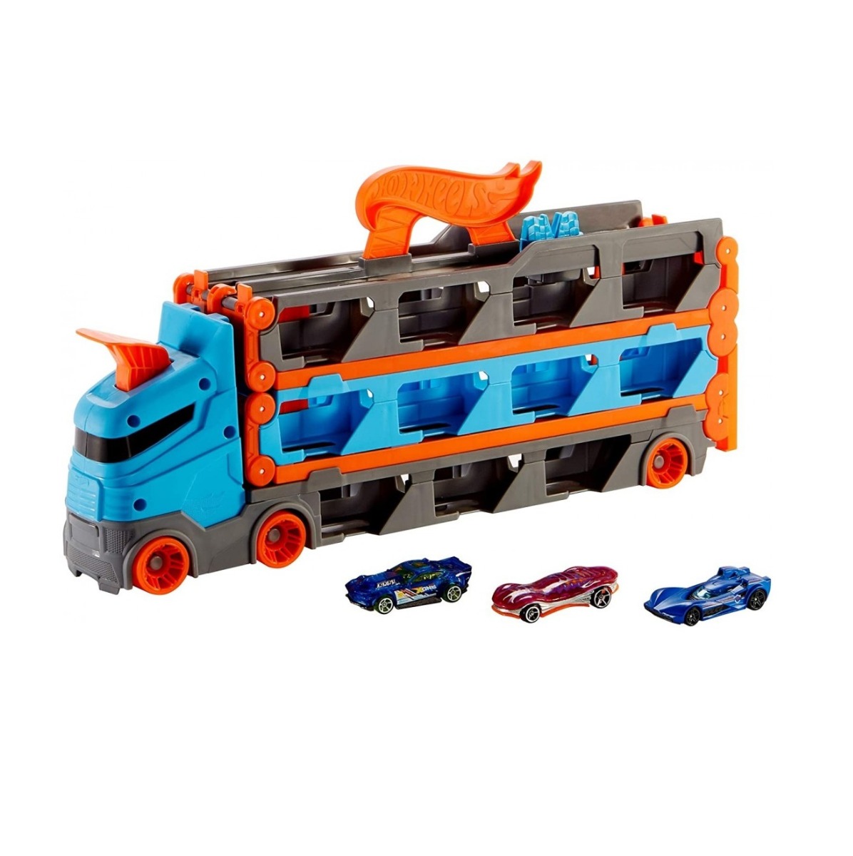 Mega camion transportator pentru masinute Hot Wheels Speedway Hauler - poza 1