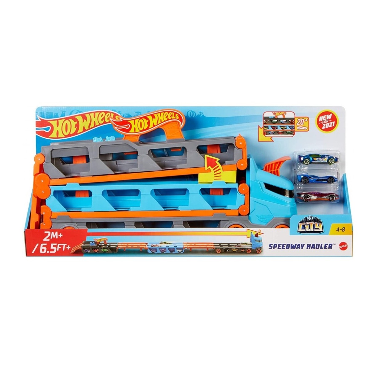 Mega camion transportator pentru masinute Hot Wheels Speedway Hauler - poza 4