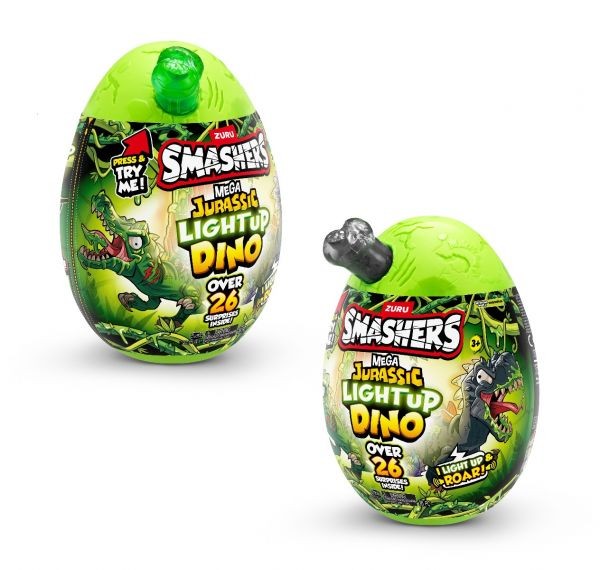 Mega Ou surpriza Smashers cu peste 26 accesorii, Dino Jurassic Light-Up - poza 3