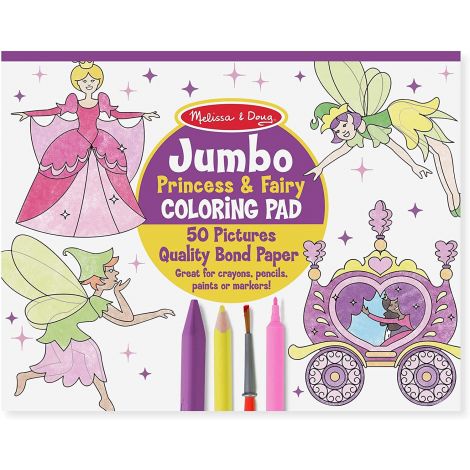 Melissa&Doug - Caiet jumbo cu desene pentru colorat - Printese si zane - poza 1