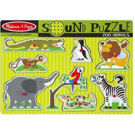 Melissa & Doug - Puzzle de lemn cu sunete Animale de la Zoo - poza 1