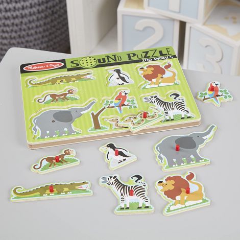 Melissa & Doug - Puzzle de lemn cu sunete Animale de la Zoo - poza 3